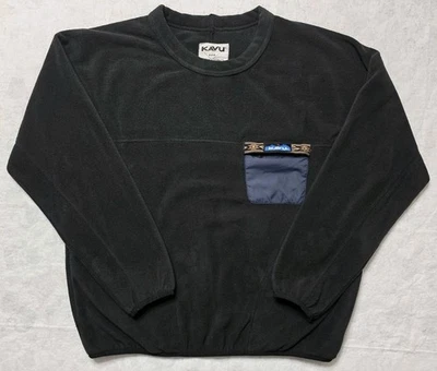 Pullover Kavu Cavanaugh Mujer Pequeño Polar Negro Rayas Borde En Bolsillo en el Pecho Foto 1 de 4