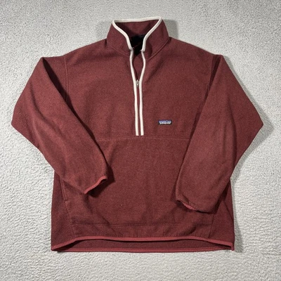 VTG Patagonia Synchilla Men's XL Maroon Red 1/2 Zip Pullover Fleece Gorpcore - Image 1 of 4