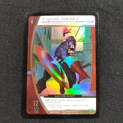 Captain America Full Art Promo Marvel VS System Tcg Card Holo 2005  - Image 1 of 2