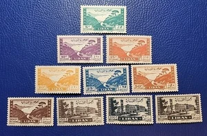 Lebanon 1947 Sc# C119-C128 + C122a MH Mint Hinged Jounieh / Grand Serail ( R68)  - Afbeelding 1 van 3