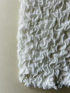 Ruched Off White Fabric Sewing Crafting 52” Wide 2 Yards Gathered Dress Material - Picture 1 of 17