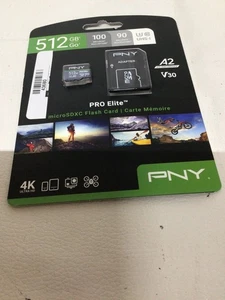 PNY Technologies 512 Go Pro Elite microSDXC U3 Flash P-SDUX512U3100PRO-GE (43680) - Photo 1 sur 3