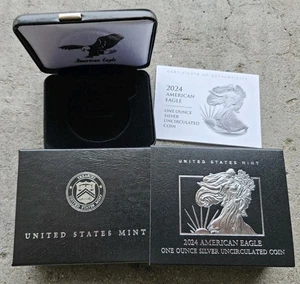 2024-W Uncirculated $1 American Silver Eagle Box & COA | No Coin - Picture 1 of 1