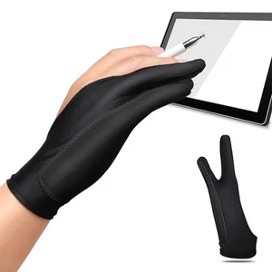 `2 Pcs Künstler Handschuhe Mit Zwei Finger Palm Ablehnung Handschuhe Für Sty - Photo 1/9