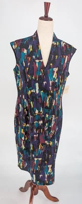 Kasper Women's Sleeveless V-neck Sheath Dress Size 12 Abstract NWT Career Casual - Image 1 of 4