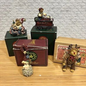 Boyds Bears & Friends Figurines Lot of  4 Folk Art Shoe Box Bear - Picture 1 of 7