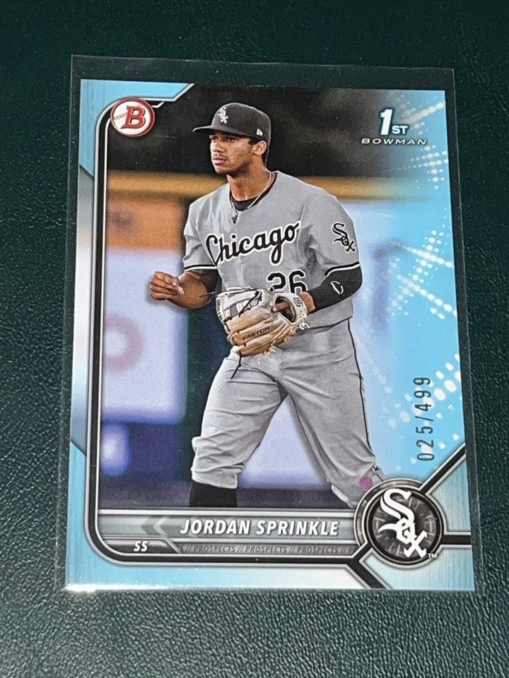 2022 Bowman Draft Jordan Sprinkle SKY BLUE /499 - Image 1 of 1