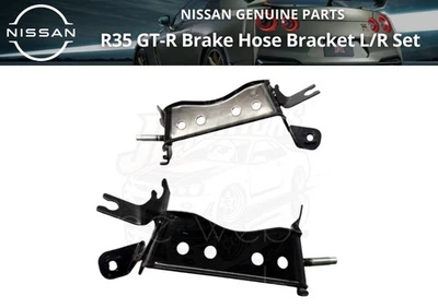Juego de soportes de manguera de freno izquierdo/derecho NISSAN R35 GT-R genuino JDM Japón Foto 1 de 4