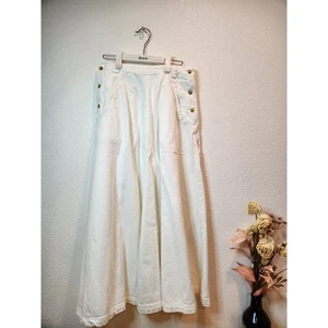 Maxi Falda Free People Marfil 100% Algodón Botón Lateral Talla 6 Boho Country Blanca - Imagen 1 de 7