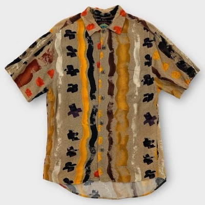 VTG Jams World Shirt Mens XS Collectors 30th Anniversary Abstract Tribal Rayon - Image 1 of 4