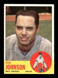 1963 Topps baseball 504 Bob Johnson signed auto VGEX tough BXCP23 - Picture 1 of 2
