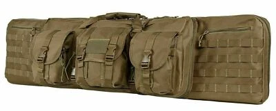 VISM Double Carbine Case 55" Tactical Dual Rifle Range Bag Shooting Hunting TAN* - Image 1 of 4