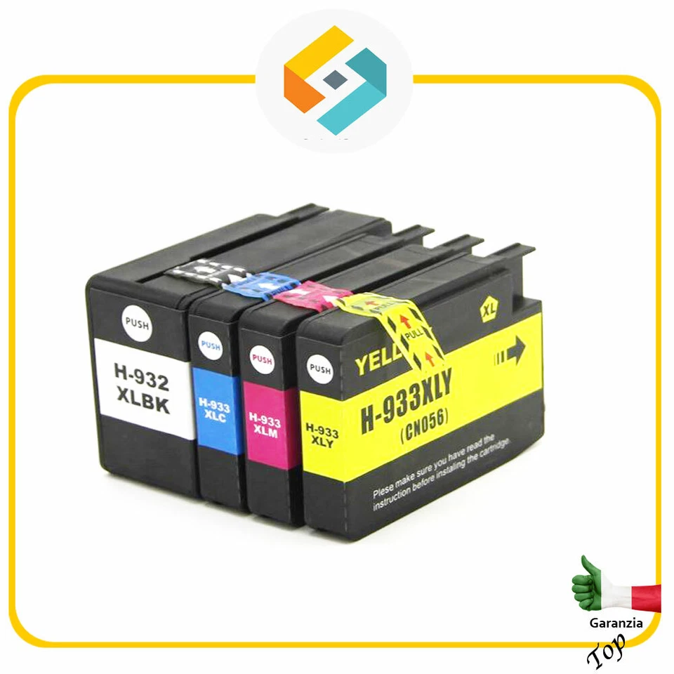 4 CARTUCCE COMPATIBILI HP 932XL 933XL Officejet 6100 ePrinter H611a 7110 Wide F - Immagine 1 di 1