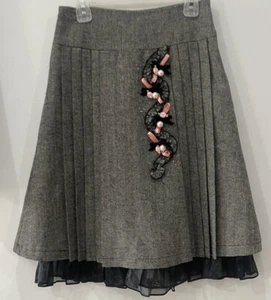 Jamie Size 9 Year Fancy Skirt Girls w/Pink & Black Trim/Ribbons/ Pearl Design - Picture 1 of 5