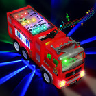 Feuerwehrauto Spielzeug Auto mit Sound und Licht, 4D LED Licht Feuerwehr Spielze