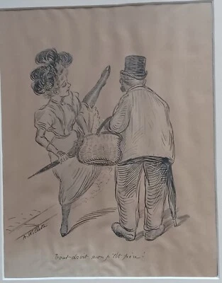 A.-L. Willette (1857-1926) MAGNIFIQUE DESSIN à la PLUME de FEMME Signé - Photo 1/3