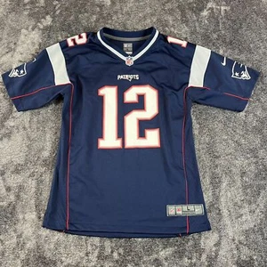 Nike On Field New England Patriots Jersey Youth L (14-16) #12 Blue - Picture 1 of 11