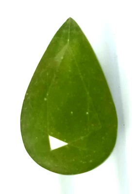 39.29 Cts Antique Quality 100% Natural Peridot Pear Cut Loose stone - Image 1 of 4