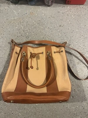 Bolso de mano valentina hecho en italia/marrón rayas tostadas/estilo cubo Foto 1 de 4