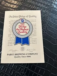 PABST BREWING CO Compromiso de Calidad Folleto Cinta Azul Cerveza Publicidad (M8378) - Imagen 1 de 1