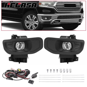 HECASA For Ram 1500 2019-2024 Halogen Bumper Fog Lights Driving Lamps w/ Switch - Picture 1 of 24