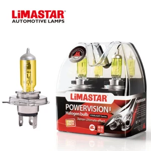 Golden Yellow H4 55/60w Halogen Fog Snow Light Headlight Bulbs 3000K (PAIR) Euro - Picture 1 of 5