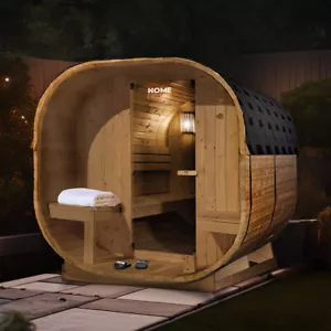 Saunacube Außensauna Saunafass Saunakabine Gartensauna 8kW Saunaofen Fichtenholz - Bild 1 von 10