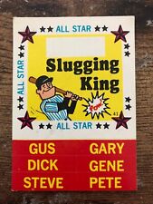 Vintage 1960 FLEER Sticker Card SLUGGING KING All-Star UNUSED Gus Dick Steve Gar