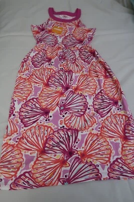 Girls Large 10-12 Gymboree Maxi Dress Cotton Pink Coral White Floral - Image 1 of 4