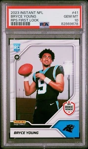 2023 PANINI INSTANT NFL BRYCE YOUNG ROOKIE RPS FIRST LOOK PANTHERS #41 RC PSA 10 - Picture 1 of 5