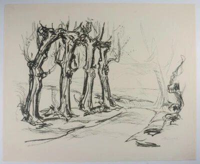 Hans Martin Ruwoldt »Waldweg mit Bäumen« handsigniert - Bild 1 von 4