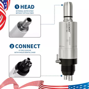 Motor de aire dental lento de baja velocidad AZDENT tipo E 4 orificios apto para pieza de mano eléctrica NSK - Imagen 1 de 5