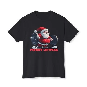 Christmas Liftmas Santa T-Shirt - Picture 1 of 13
