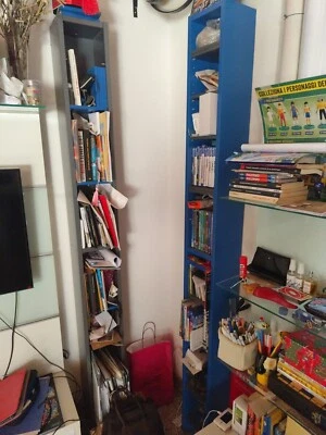 Homcom 833-135BN Mobiletto Colonna Libreria da Parete con Mensole in Legno -... - Immagine 1 di 3