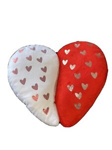 Velcroed Heart Shaped Attachable Pillow Red White