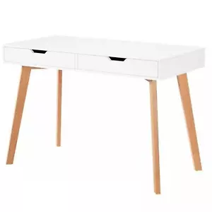 Tocador de madera escritorio de computadora hogar oficina estudio dormitorio con cajones blanco - Imagen 1 de 6