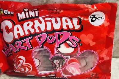 Bee-Valentine’s Day 8 Ct Mini Carnival Heart Pops 3.3 Oz/03gm - Image 1 of 4