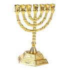 Golden Jewish Candle-Holders Religions Candelabra Hanukkah CandlestM6