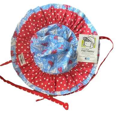 Sombrero de bebé sol 0-3 meses solapa feliz bebé hasta 50+ langosta capó floppy Foto 1 de 4