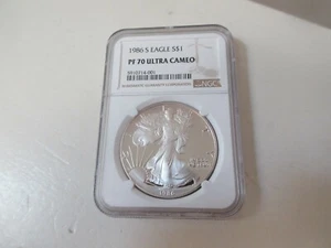 1986 S Eagle $S1 PF 70 Ultra Cameo NGC Silver Eagle - Picture 1 of 7