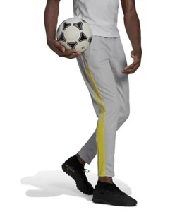Adidas Men's Tiro 21 AEROREADY Track Pants Light Size 2XL Gray/Yellow HK3118 NWT - Picture 1 of 5