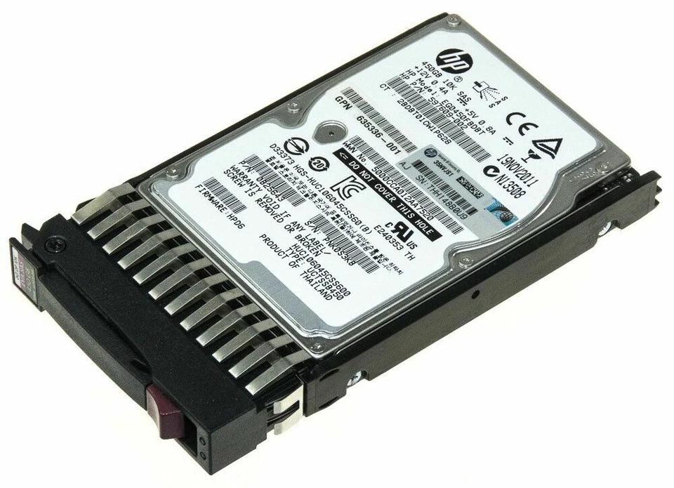 450GB HP EG0450FBDBT 2.5" SAS 6G DP 10K Drive 597609-002 507129-012 581310-001 - Image 1 of 1