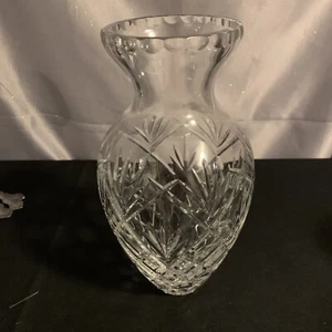 Cut glass 9 1/2 inch vase - Picture 1 of 5