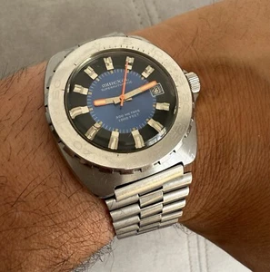 Vintage Mirexal Superautomatic 300 Meters 1000 Feets Diver S.steel Watch Blue - Picture 1 of 22