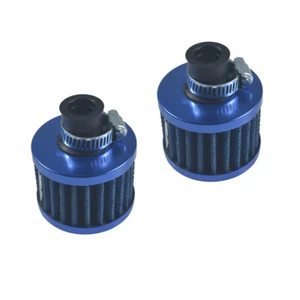 2×12mm Cold Air Intake Filter Turbo Vent Crankcase Car Breather Valve Cover Blue - Picture 1 of 5