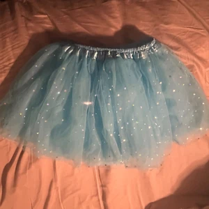 Girl's Turquoise 4 Layer Tulle Tutu Skirt w Silver Stars by Dancina - 8-13 years - Picture 1 of 3