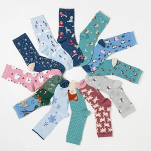 Brand New In Box FAT FACE Ladies Twelve Days Of Socks -12 pairs (UK 4-7) - Picture 1 of 4