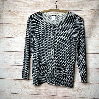 J. Cárdigan Suéter Crew Merina Lana Gris Ombre Lunares Crema Para Mujer S Foto 1 de 4