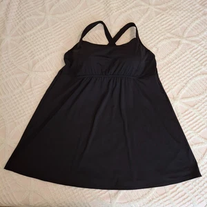 Lands' End Women's 22W Black Square Neck Swim Top Cross Back Straps Underwire - Picture 1 of 10