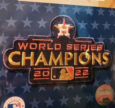 2022 Houston Astros Gold World Series Champions Sleeve Patch Official MLB Logo - Image 1 of 3